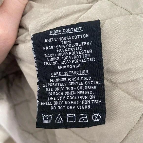 Vtg Y2K Braetan Tan Utility Gorpcore Sherpa Trim Barn Chore Coat Canvas Jacket M - Picture 12 of 12